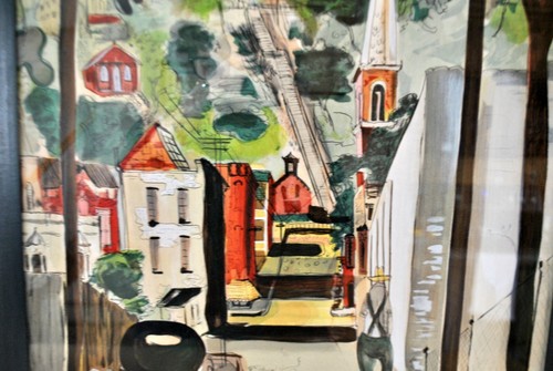 Framed Gouache Print THE CROOKED MILE by listed artist F Hermann (1866-1942) - Picture 5 of 8