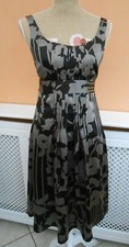 Monsoon Size 8 BNWT Brown SILK Floral Sleeveless Tea Dress
