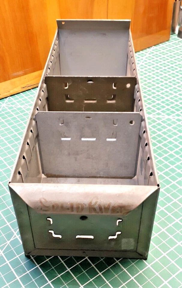 SEIS cajones metálicos Lyon vintage (6) industriales de alta resistencia, EA con 2 divisores Foto 3 de 4