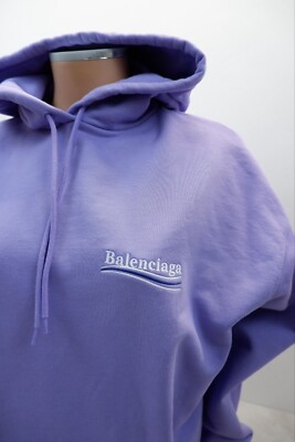 Balenciaga Unisex Oversized Fit Hoodie Sweatshirt Size XS Purple