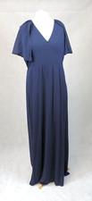 Club L Navy V-neck Sleeveless Chiffon Cape Maxi Dress Size 24 Uk CR028 CC 03