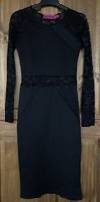 Black lace back long sleeve bodycon dress, 8