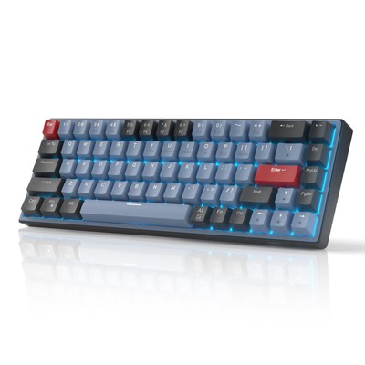 60% Mechanical Gaming Keyboard 68 Keys Compact Blue LED Backlit Gaming Keyboa...