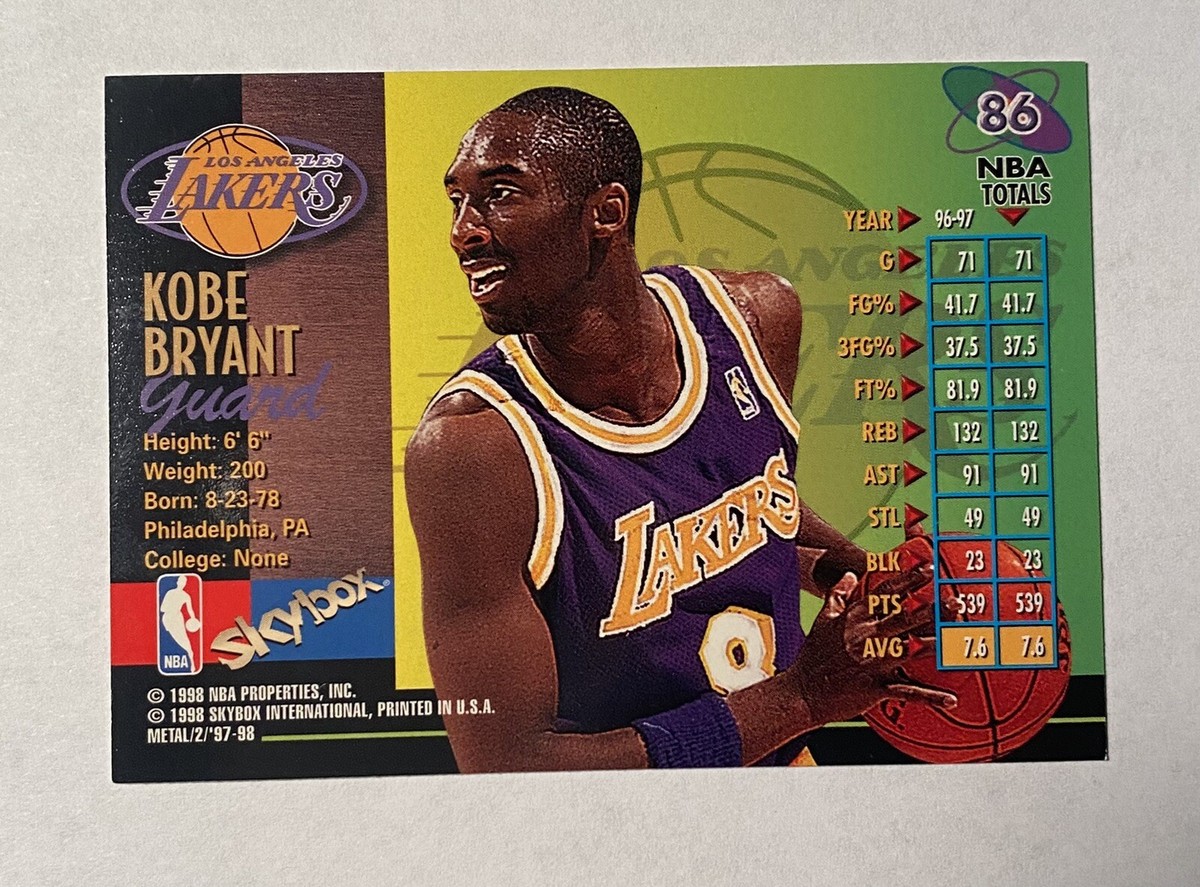 1998 Kobe Bryant SkyBox Metal Universe 86 | eBay
