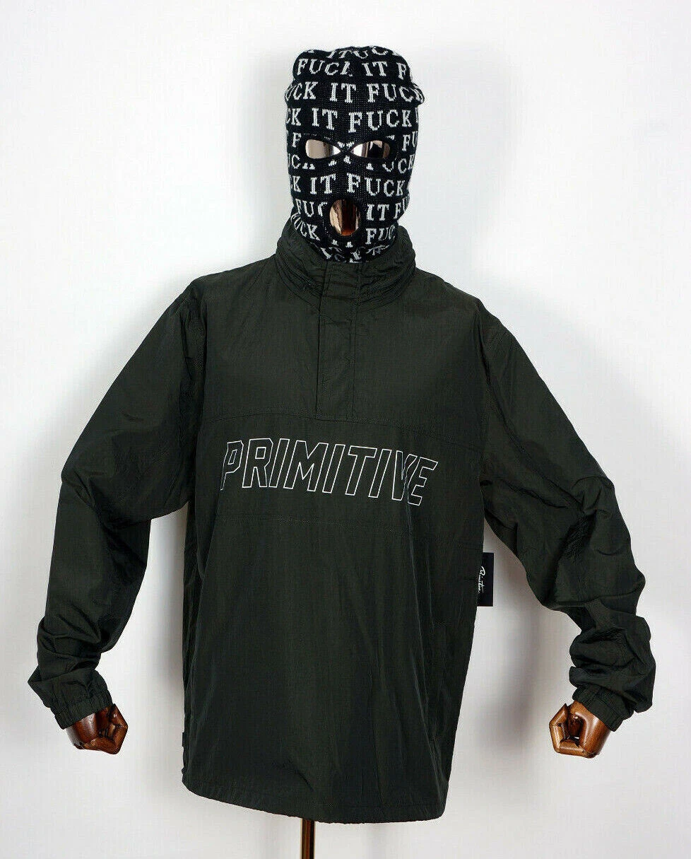Primitive Skate Skateboards Jacket Track Windbreaker Uptown Black in S
