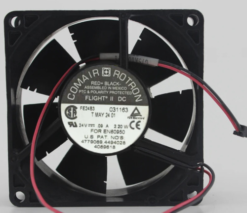 1 PZ Ventilatore COMAIR ROTRON FE24B3 DC24V 0.09A 2.20W 8025 8CM 2 fili ventola di raffreddamento - Foto 1 di 2