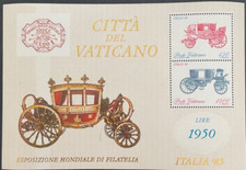 Vaticano 1985 esposizione filatelica serie completa mnh in foglietto