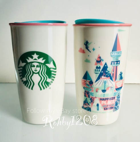 2019 Disney Disneyland California Adventure Starbucks Castle Travel Tumbler Set - Picture 2 of 8