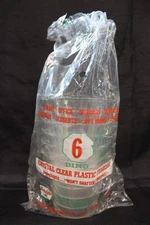 1960-70's Sinclair 6 Dino Clear Plastic Tumblers In Original Plastic Wrap