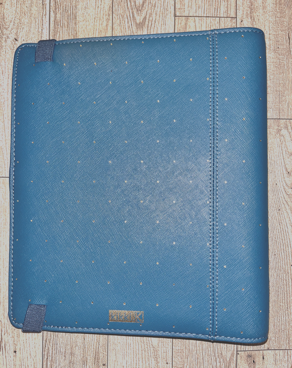 Kikki K Large Leather A5 Planner Light Turquoise with gold
