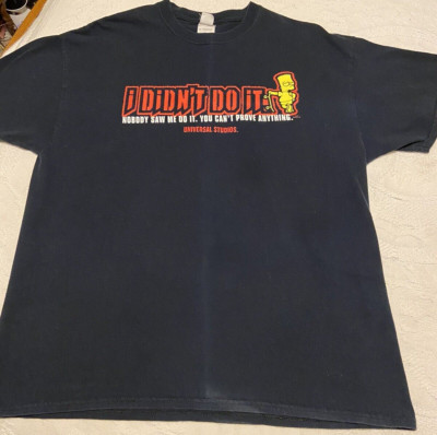 Vintage Universal Studios Bart Simpsons Nobody Saw Me Do It Size XL