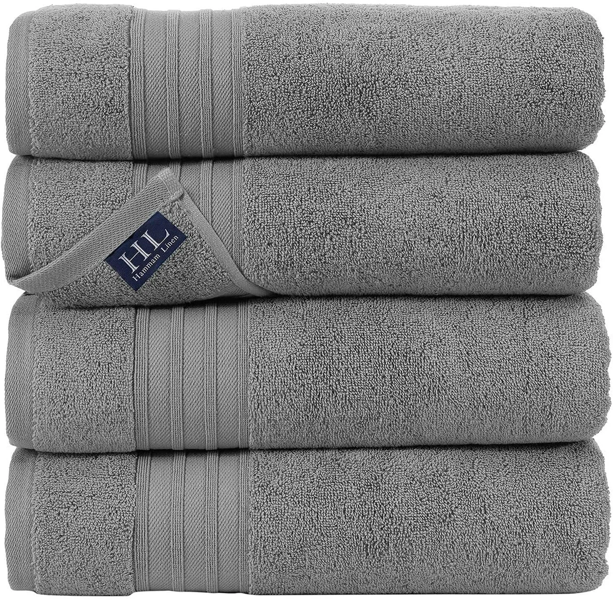 Hammam Linen 100% Cotton Towels Soft and Absorbent (White, Hand Towels)