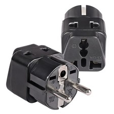 OREI USA to Europe Schuko  Type E/F Travel Adapter Plug - Black
