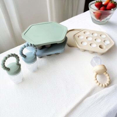 Silikon Baby Obst Feeder & Eis am Stiel Form - 2-in-1 Zahnen & Muttermilch Einfrieren