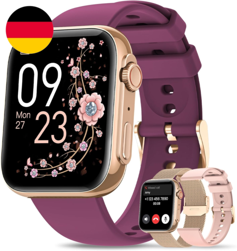 AIMIUVEI Smartwatch Damen Mit Telefonfunktion 1,85" Always-On-Display, Armbanduh - Bild 1 von 12