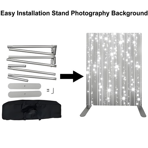 8 x 8 ft Backdrop & Stand,tension fabric,Reusable Luxury Wedding Backdrop - Picture 7 of 8