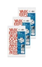 Chartpak 1-inch Red Stick-on Vinyl Letters & Numbers (01032), 3 PACKS