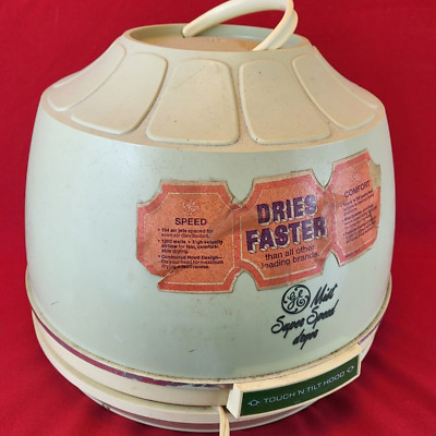 GE Vintage Green Portable Mist Super Speed Hood Plug in Hair Dryer