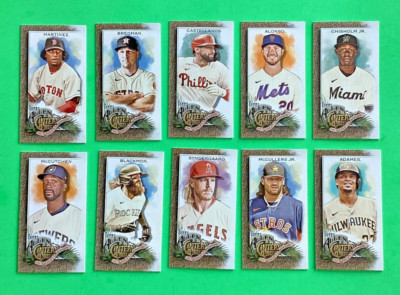 10  STAR PLAYERS . 2022 TOPPS ALLEN & GINTER  MINI GOLD CARDS . L O O K , ALONSO