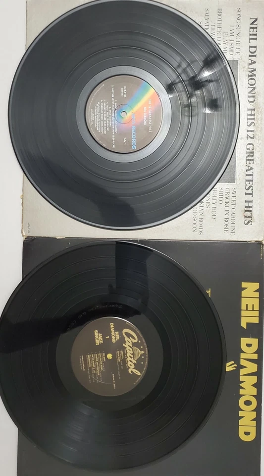 NEIL DIAMOND‎: "HIS 12 GREATEST HITS" & "THE JAZZ SINGER"  2 CLASSICS VINYL LP  - Image 2 of 4