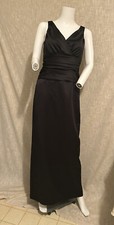 Davids Bridal dress Sz.6 Sleeveless ruched elegant black Bridesmaid/Prom