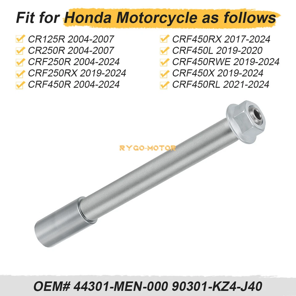 Eje de rueda delantera con tuerca para Honda CRF250R CRF450R CRF250RX CRF450RX Foto 4 de 4