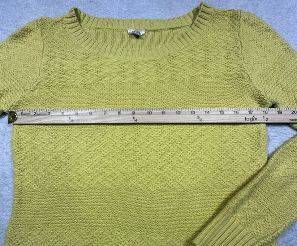 Suéter para mujer Fossil mediano amarillo mezcla de algodón cachemir texturizado Foto 4 de 4
