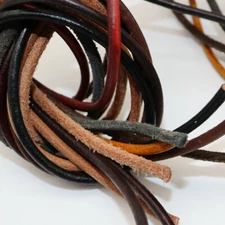 5M 4mm Cowhide Rope Round Leather Cord String DIY Jewelry Making Accessory Craft