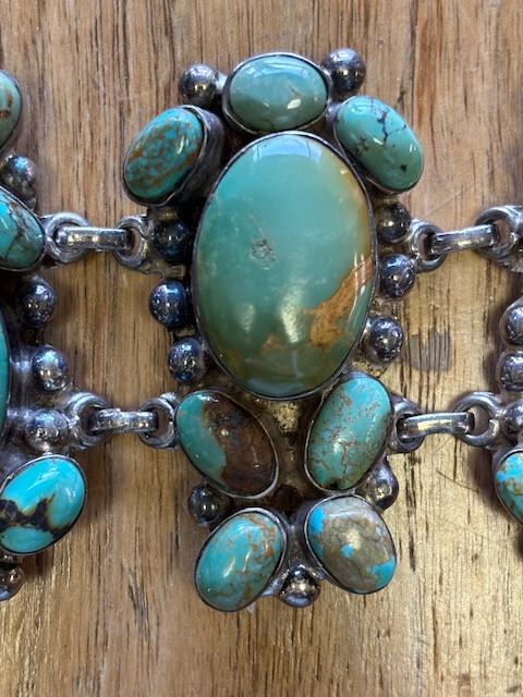 Exceptional Native American Royston Turquoise Bra… - image 9