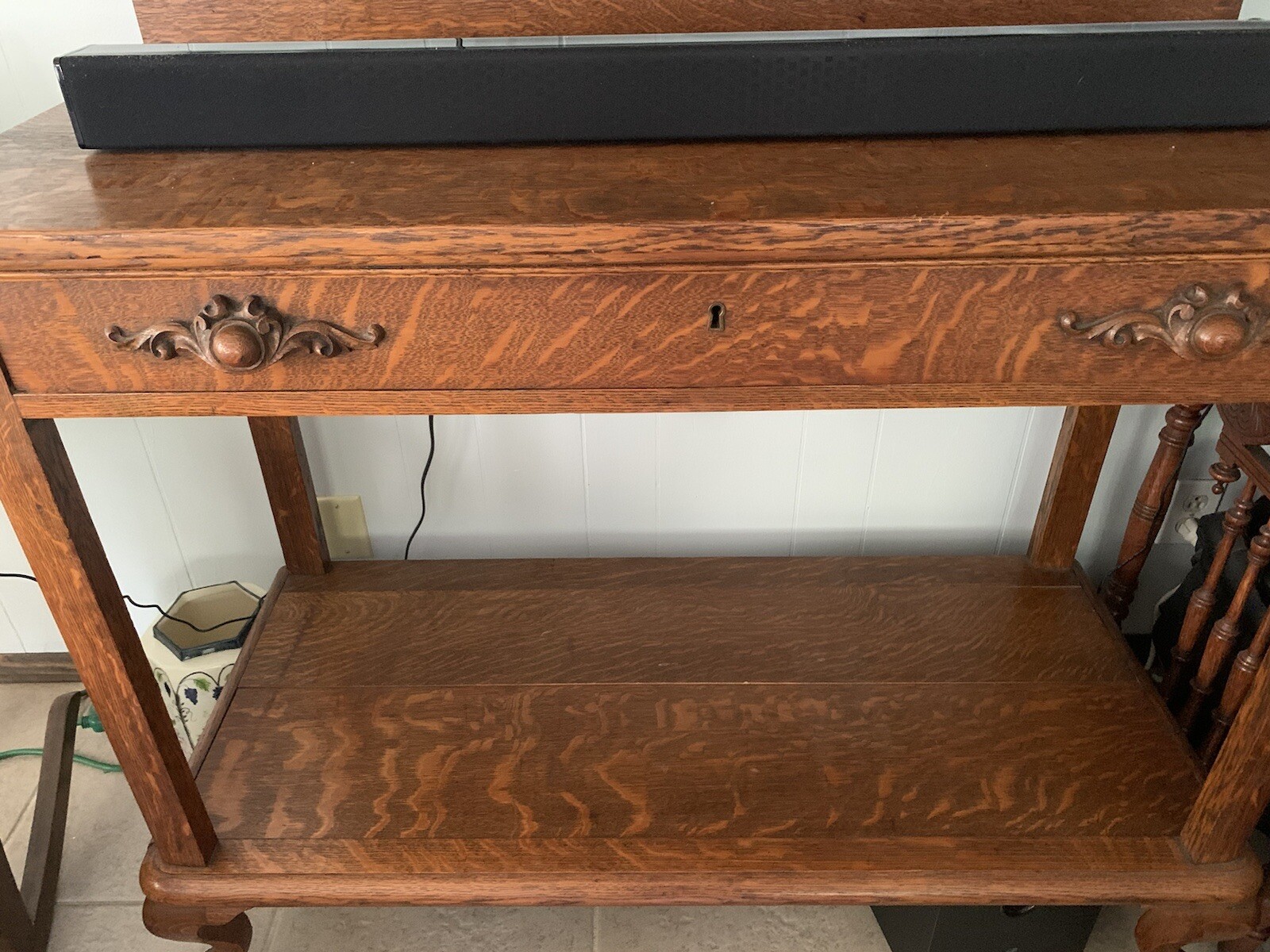 antique tiger oak sideboard buffet table eBay