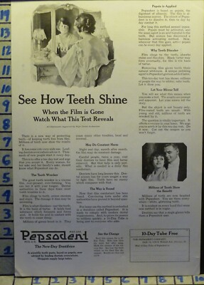 1920 PEPSODENT PASTE DENTAL HYGIENE DENTIST TEETH BRUSH HEALTH   H47