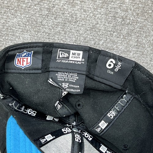Carolina Panthers Hat New Era Youth Size 6 5/8 Fitted Cap Black Blue Kids Boys - Picture 8 of 8