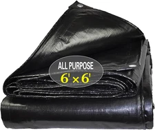 6x6ft Heavy Duty Waterproof Tarp Poly Tarpaulin Multipurpose 10Mil Thickness