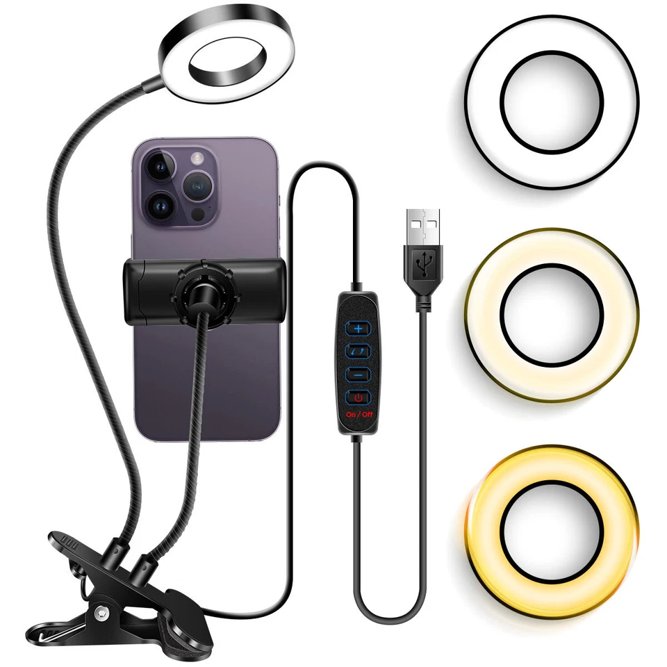 Selfie Ring Light with Cell Phone Holder Stand for Live Stream/Makeup LED Camera - Image 2 of 4