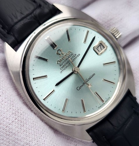 OMEGA CONSTELLATION CHRONOMETER AUTO 168017SP C564 DATE SKYBLUE DIAL MEN'S WATCH - Picture 3 of 19