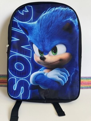 Sonic the Hedgehog Small Kids Backpack Blue/Black Zip Adjustable