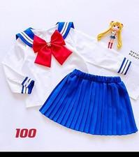 Girls Sailor Moon Cosplay Costume 100 Cotton Sailor Suit Cute Used Japan