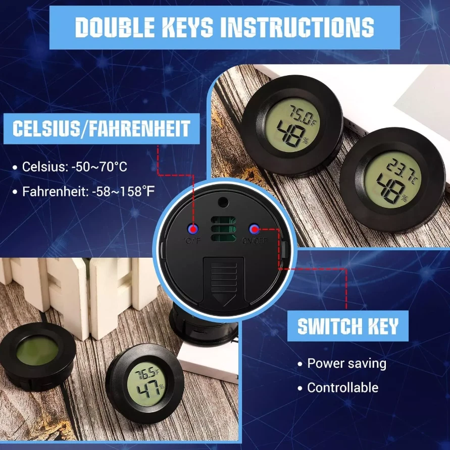 Mini Digital LCD Thermometer Hygrometer Humidity Temperature Meter Indoor Tester - Image 2 of 4