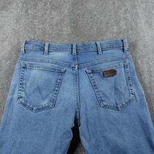Wrangler Jeans Mens W36 L32 Blue Regular Fit Stretch Denim Light Wash