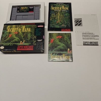 Authentic Secret of Mana (SNES, 1993) CIB Complete with Map Cart is Mint tested