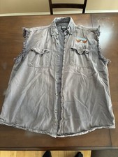 Men s XL Cut-off Sleeveless Cotton Motorcycle AUTHENTIC STURGIS Biker Vest USA