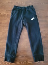 Boys Nike Size 7 Black White Embroidered Logo Sweatpants