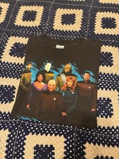 Vintage 1990s Gildan Star Trek The Next Generation Black T-Shirt Size XL