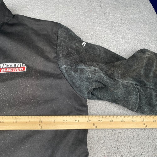 Lincoln Electric FR Welding Jacket Mens Medium Black Snap On Flame Resistant - Picture 11 of 13