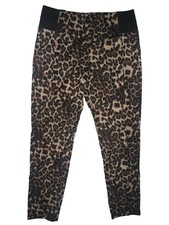 Women's Leopard Print Stretch Leggings Size 16 Unbranded NEW