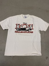 VINTAGE 101 Dalmatians Shirt Adult XL White Red Disney Movie Mens 90s Promo RARE