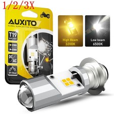 1/2/3X LED Driving Headlight AC/DC T19 Motorcycles ATV Cool White+Yellow Dual
