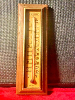 Vintage Springfield Instrument Co Wall hanging Thermometer model 7963 works