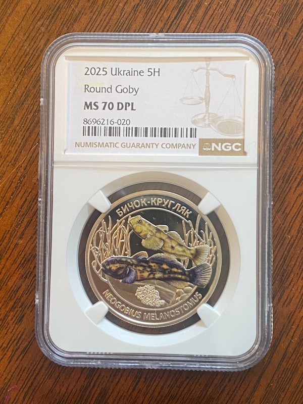2025 Ukraine 5H Round Goby Sea of Azov MS70 DPL