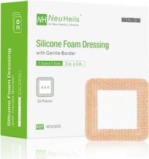 Silicone Foam Dressing 3x3 in 20 Packs for Wound Care